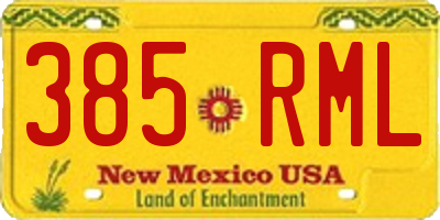 NM license plate 385RML