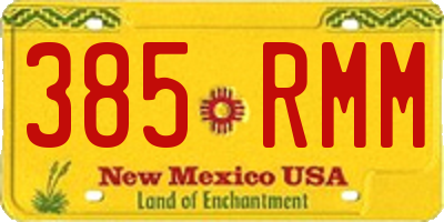 NM license plate 385RMM