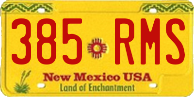 NM license plate 385RMS