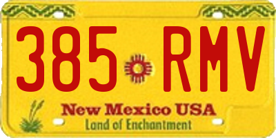 NM license plate 385RMV
