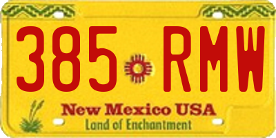 NM license plate 385RMW