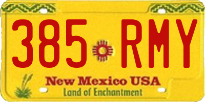 NM license plate 385RMY