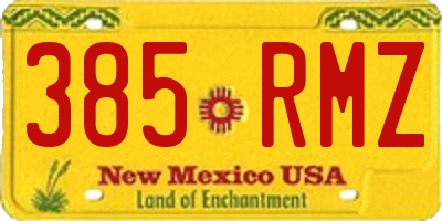 NM license plate 385RMZ