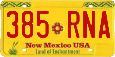 NM license plate 385RNA