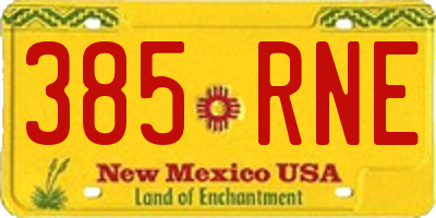 NM license plate 385RNE