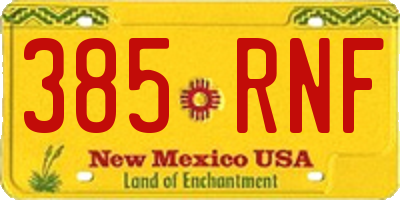 NM license plate 385RNF