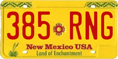NM license plate 385RNG