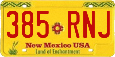 NM license plate 385RNJ