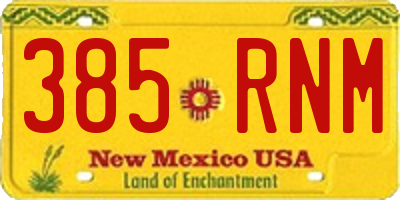 NM license plate 385RNM