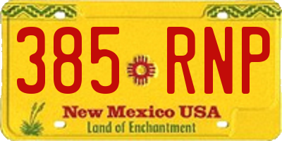 NM license plate 385RNP