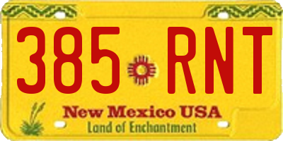 NM license plate 385RNT