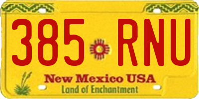 NM license plate 385RNU