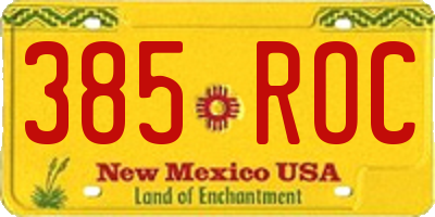 NM license plate 385ROC