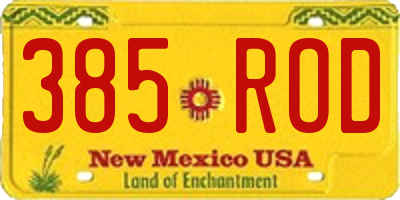NM license plate 385ROD