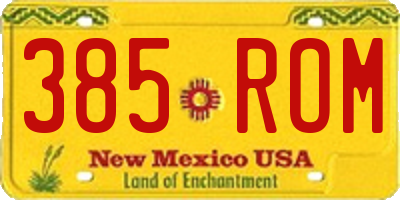 NM license plate 385ROM