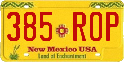 NM license plate 385ROP