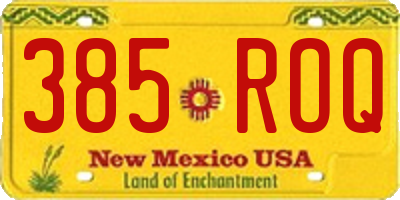 NM license plate 385ROQ