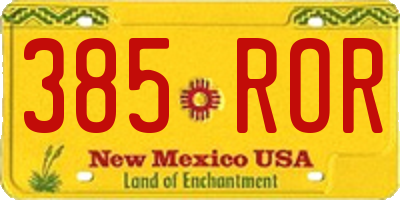 NM license plate 385ROR