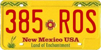 NM license plate 385ROS