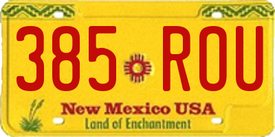 NM license plate 385ROU