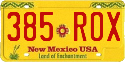 NM license plate 385ROX