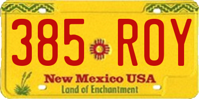 NM license plate 385ROY