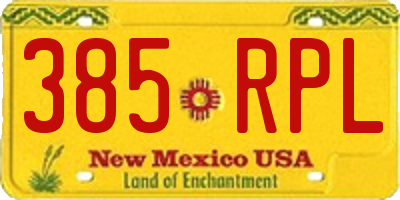 NM license plate 385RPL