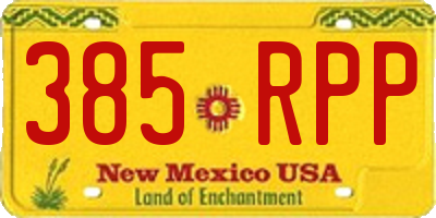NM license plate 385RPP