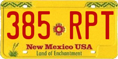 NM license plate 385RPT