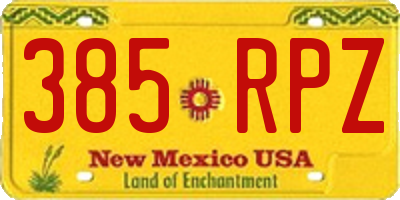 NM license plate 385RPZ