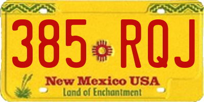 NM license plate 385RQJ
