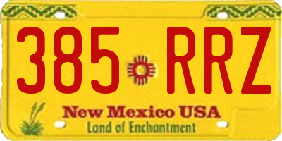 NM license plate 385RRZ