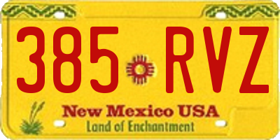 NM license plate 385RVZ