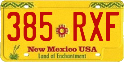 NM license plate 385RXF
