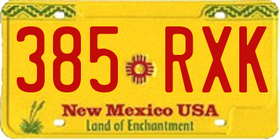 NM license plate 385RXK