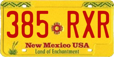 NM license plate 385RXR