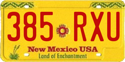 NM license plate 385RXU