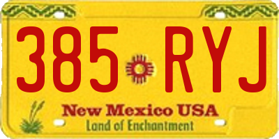 NM license plate 385RYJ