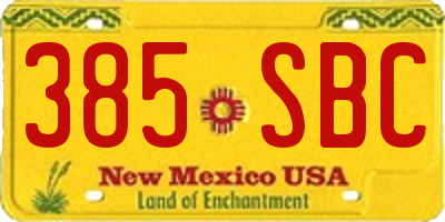 NM license plate 385SBC