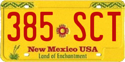 NM license plate 385SCT