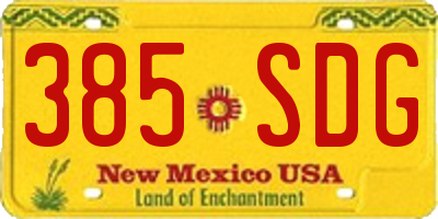 NM license plate 385SDG