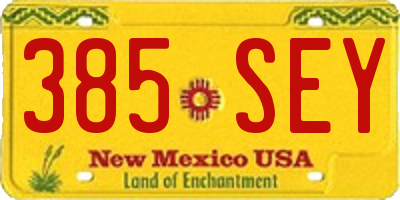 NM license plate 385SEY