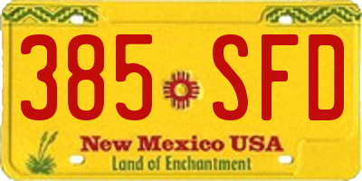 NM license plate 385SFD