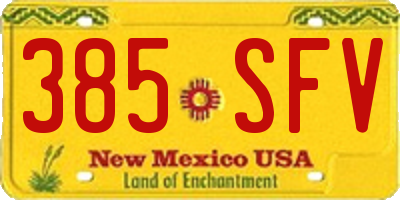 NM license plate 385SFV
