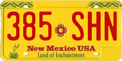NM license plate 385SHN