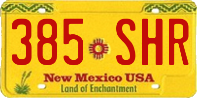NM license plate 385SHR