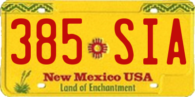 NM license plate 385SIA