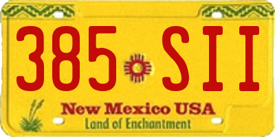 NM license plate 385SII