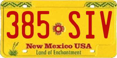 NM license plate 385SIV