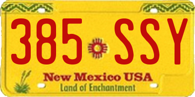 NM license plate 385SSY